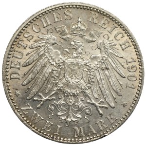 NIEMCY, Prusy, 2 marki 1901 (A), 200-lecie królestwa Prus