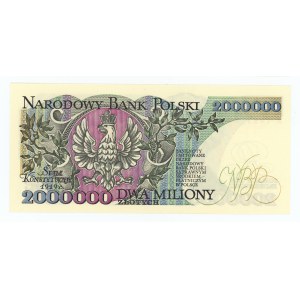 PRL, 2.000.000 złotych 1992 - seria A z błędem KONSTYTUCYJ...Y