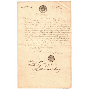 Świadectwo zawarcia związku małżeńskiego z dnia 24 października 1844 roku - znak wodny.