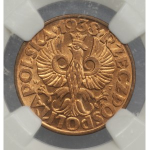 II RP, 5 groszy 1938, NGC MS 63 RD
