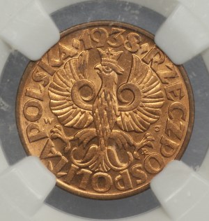 II RP, 5 pennies 1938, NGC MS 63 RD