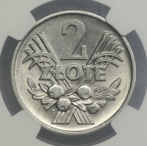 People's Republic of Poland, 2 gold 1958, Berry, NGC MS 62