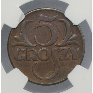 II RP, 5 groszy 1939, NGC MS 62 BN