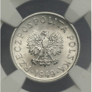 PRL, 10 groszy 1949, NGC UNC DETAILS CLEANED