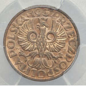 II RP, 2 grosze 1937, PCGS MS64RB