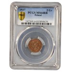 II RP, 2 grosze 1937, PCGS MS64RB