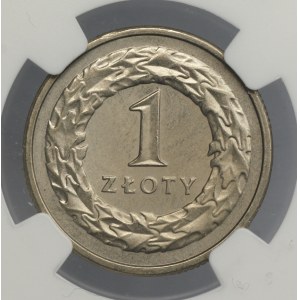 III RP, 1 złoty 1990, NGC MS 65