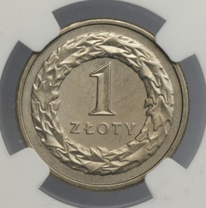 Third Republic, 1 zloty 1990, NGC MS 65