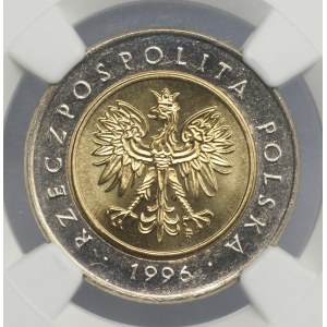 III RP, 5 złotych 1996, NGC MS 66