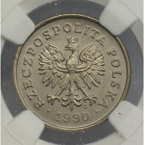 III RP, 50 groszy 1990, NGC MS 65