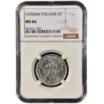 PRL, 2 złote 1970, NGC MS 66