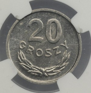 PRL, 20 pennies 1957, NGC MS 64