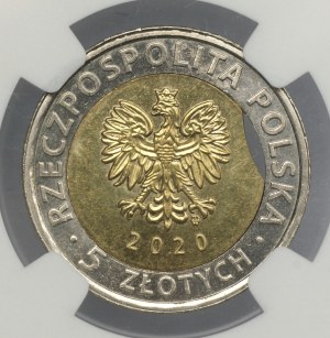 III RP, 5 gold 2020, St. Mary's Church, NGC MINT ERROR MS 64