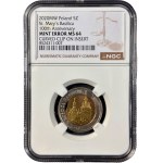 III RP, 5 złotych 2020, Kościół Mariacki, NGC MINT ERROR MS 64