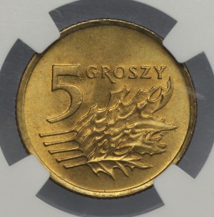 Third Republic, 5 pennies 1991, NGC MS 65