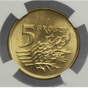 III RP, 5 groszy 1993, NGC MS 67