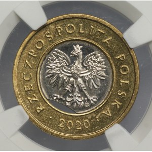 III RP, 2 złote 2020, NGC MINT ERROR MS 65