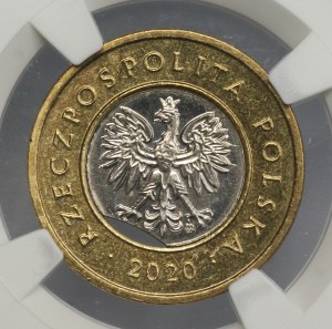 III RP, 2 gold 2020, NGC MINT ERROR MS 65