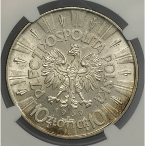 II RP, 10 złotych 1939, NGC MS 63
