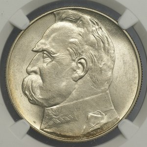 II RP, 10 gold 1939, Józef Piłsudski, NGC MS 63
