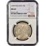 II RP, 10 złotych 1939, NGC MS 63