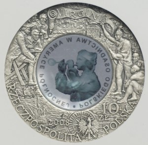III RP, 10 Gold 2008, 400th Anniversary of the American Settlement, GCN MS 70