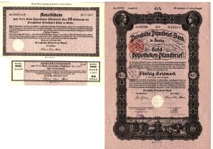Gold mortgage bond of Deutsche Pfandbrief-Bank, Berlin 1901, 50 Goldmark