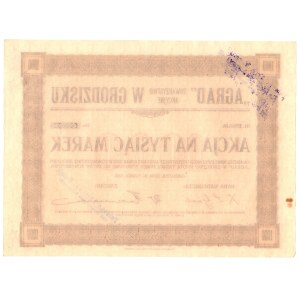 AGRAD Towarzystwo Akcyjne w Grodzisku, 1000 Marek 1922