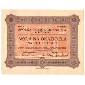 Spółki Pedagogicznej S.A. w Poznaniu, 100 złotych 1923