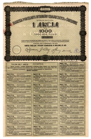 Fabryki Porcelany w Ćmielowie 1000 marek 1923, kupony