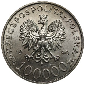 PRL, 100,000 zloty 1990, Solidarity, type A