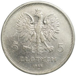 II RP, 5 zloty 1928, NIKE with mint mark, Warsaw