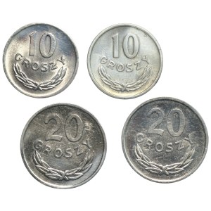 PRL, 10, 20 pennies (1949 -1979), set of 4 pieces