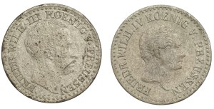 Germany, Friedrich Wilhelm III and IV, penny 1825 and 1843 (A) Berlin, set of 2 coins