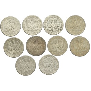 PRL, 2 złote 1932-1934, Polonia, zestaw 10 sztuk