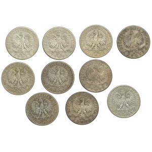 PRL, 2 złote (1932-1934), Polonia, zestaw 10 sztuk