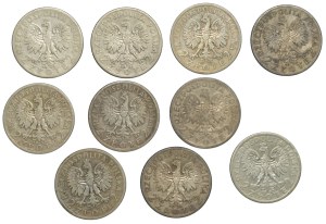 People's Republic of Poland, 2 zloty (1932-1934), Polonia, set of 10 pieces