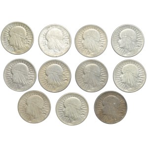 PRL, 2 złote (1932-1934), Polonia, zestaw 11 sztuk