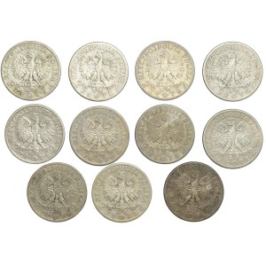 PRL, 2 złote (1932-1934), Polonia, zestaw 11 sztuk