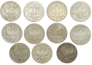 II RP, 2 gold (1932-1934), Polonia, set of 11 pieces