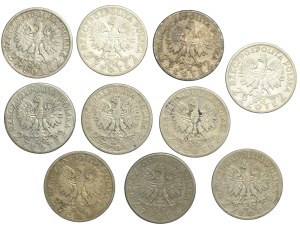 People's Republic of Poland, 2 zloty (1932-1934), Polonia, set of 10 pieces
