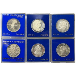 PRL, 100 złotych (1973-1978), zestaw 6 sztuk