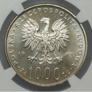 PRL, 1.000 złotych 1982, Jan Paweł II, NGC MS 68