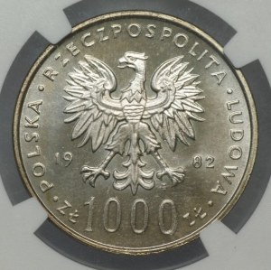 People's Republic of Poland, 1,000 gold 1982, John Paul II, NGC MS 68
