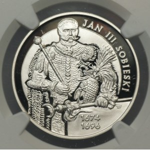III RP, 10 złotych 2001, Jan III Sobieski, NGC PF 70 ULTRA CAMEO, TOP POP