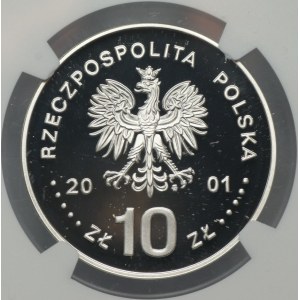 III RP, 10 złotych 2001, Jan III Sobieski, NGC PF 70 ULTRA CAMEO, TOP POP