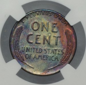 USA, 1 cent 1955, NGC UNC DETAILS, ALTERED COLOR