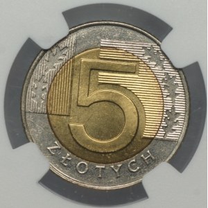 III RP, 5 złotych 1994, NGC MS 65