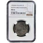 III RP, 20 złotych 1995, Katyń, Miednoje, Charków 1940, NGC MS 66