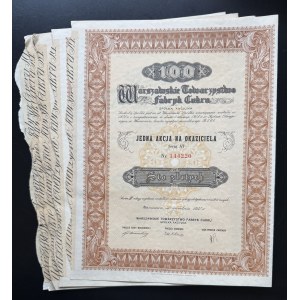 Società dello zuccherificio di Varsavia, azione da 100 zloty 1918, serie di 12 azioni